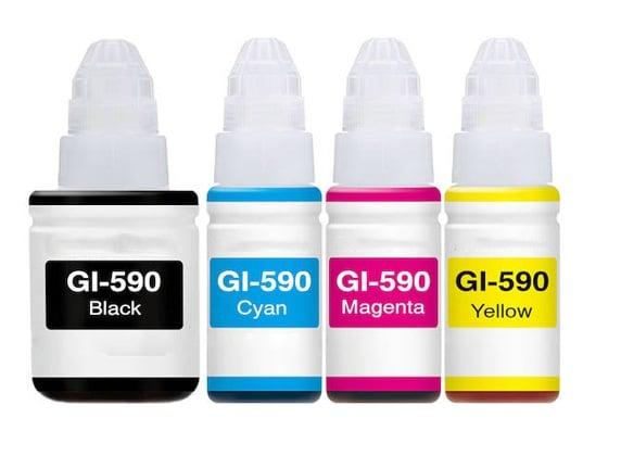 1 set of Compatible Canon GI-590 Ink Bottles (GI-590bk/c/m/y)